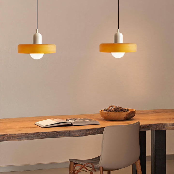 Colourful Pendant Lamp in Bauhaus Style - StiloGlas-Red-Green-25 x 18 cm-State of Style