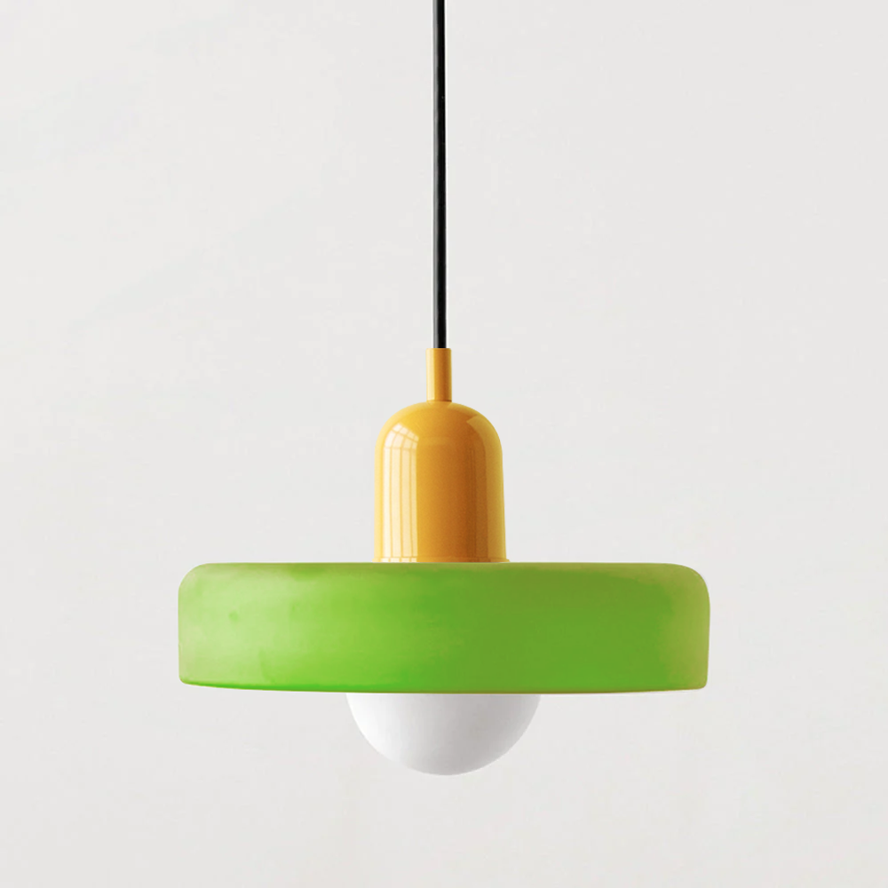 Colourful Pendant Lamp in Bauhaus Style - StiloGlas-Yellow-Icy Green-25 x 18 cm-State of Style