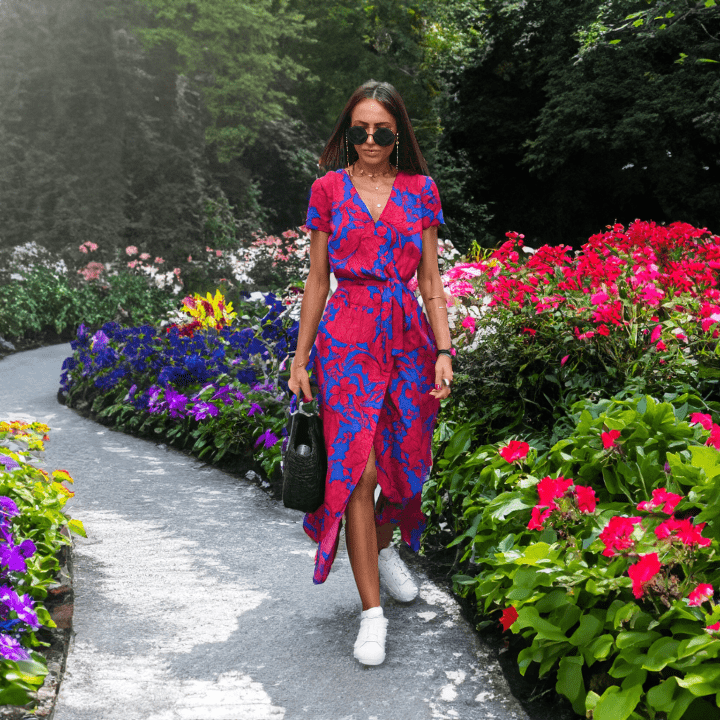Colourful Summer Dress - Luna-Red/Blue-S-State of Style