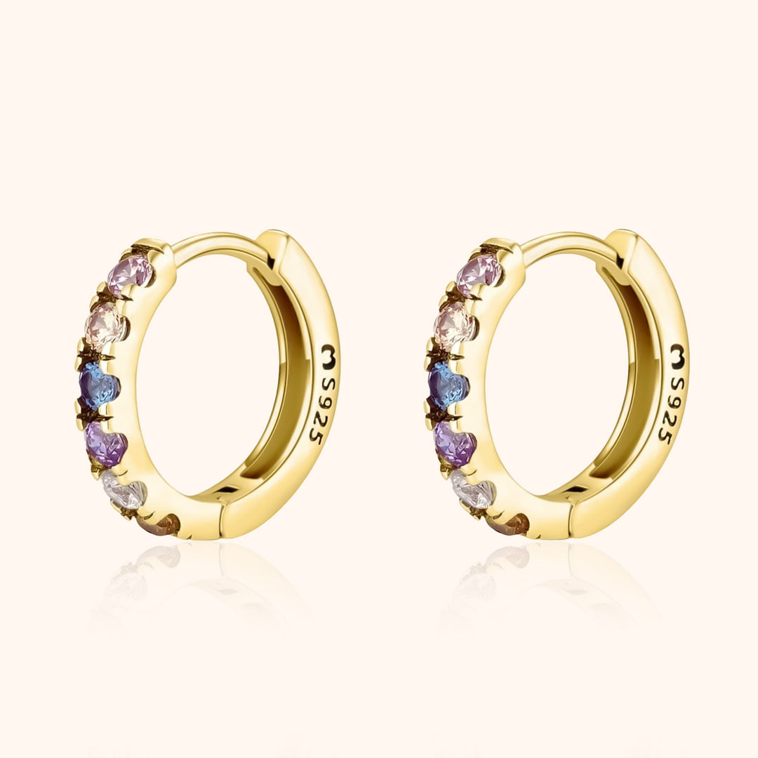 Colourful Zirconia Earrings - Aureline-Gold-State of Style