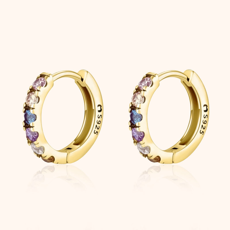 Colourful Zirconia Earrings - Aureline-Gold-State of Style