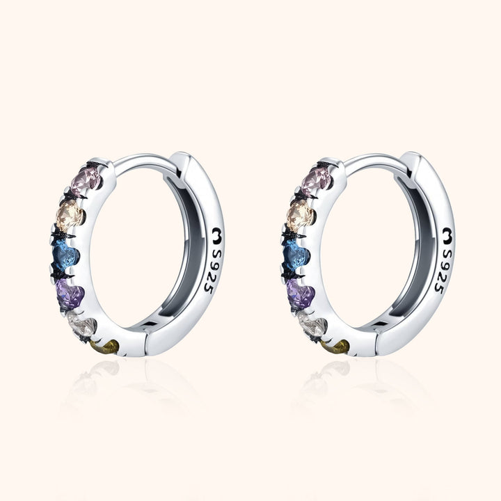 Colourful Zirconia Earrings - Aureline-Silver-State of Style