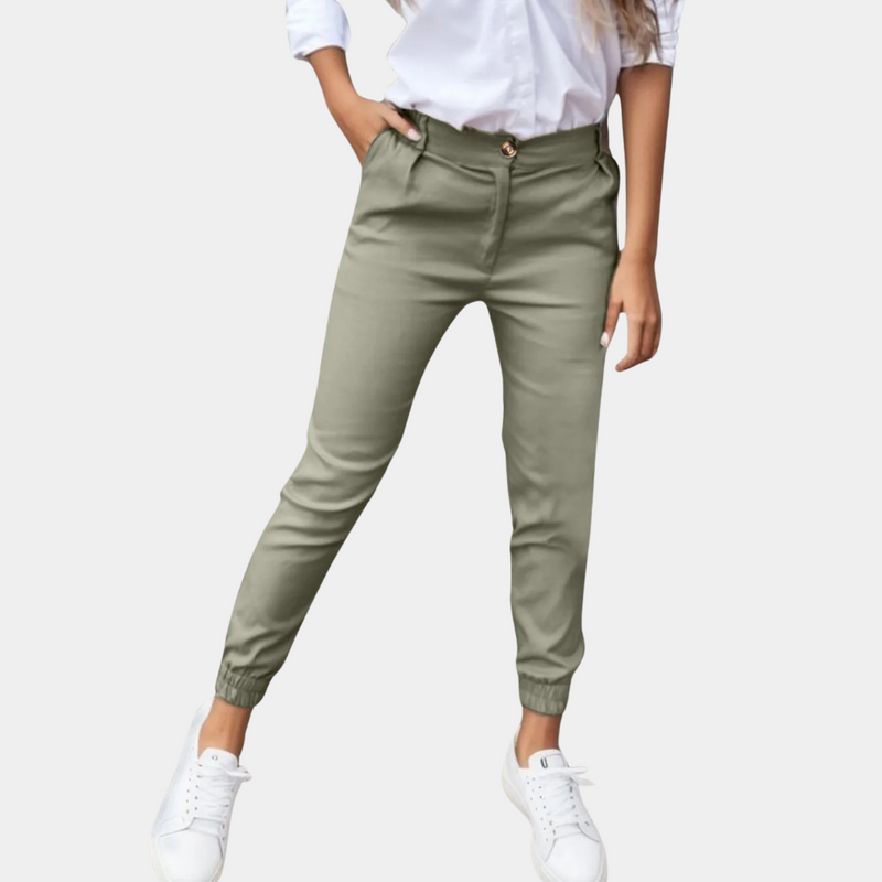Comfort Fit Pants - Amelia-Green-S-State of Style
