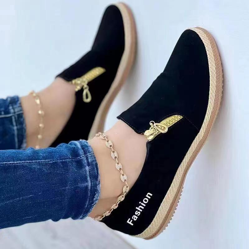 Comfort Slip-On Sneakers for Women – Lina-Black-3-State of Style