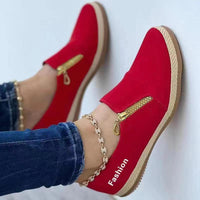 Comfort Slip-On Sneakers for Women – Lina-Red-3-State of Style