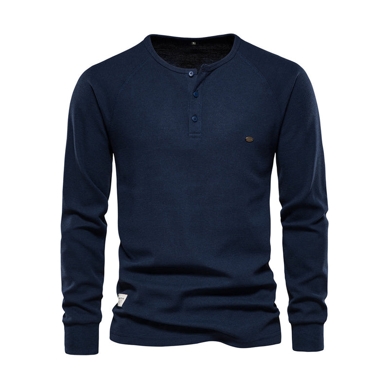 Comfortabele Heren Sweater - Arvid-Dark Blue-S-State of Style