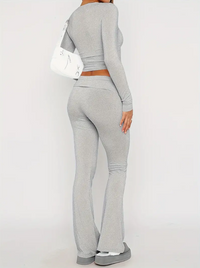 Comfortable 2-Piece Flare Set – Nova-Grey-XS-State of Style
