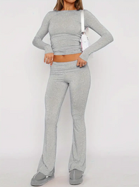 Comfortable 2-Piece Flare Set – Nova-Grey-XS-State of Style
