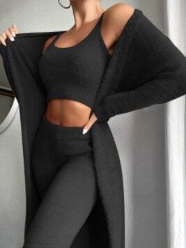 Comfortable 3-Piece Loungewear Set | Women's Relaxed Fit Homewear-Black-S-State of Style