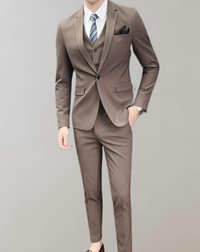 Comfortable 3-Piece Men's Suit - Felix-Brown-M-State of Style