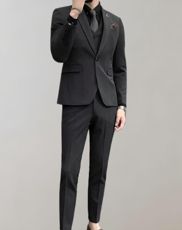 Comfortable 3-Piece Men's Suit - Felix-Dark Grey-M-State of Style