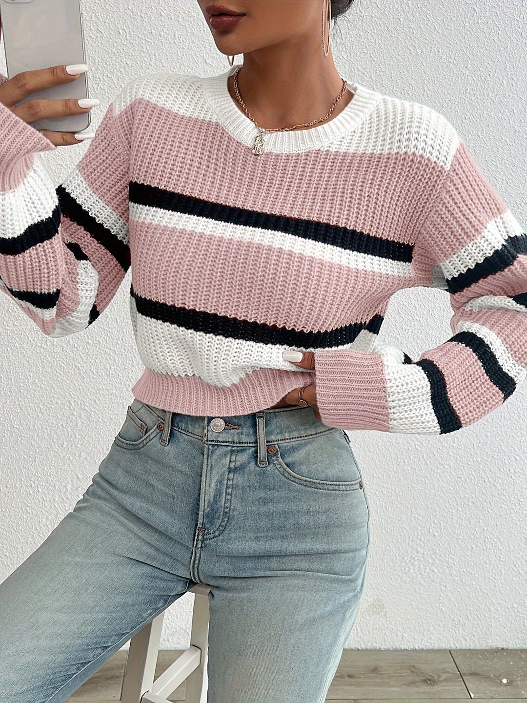 Comfortable and Stylish Knitted Jumper - Sienna-Blue-S-State of Style