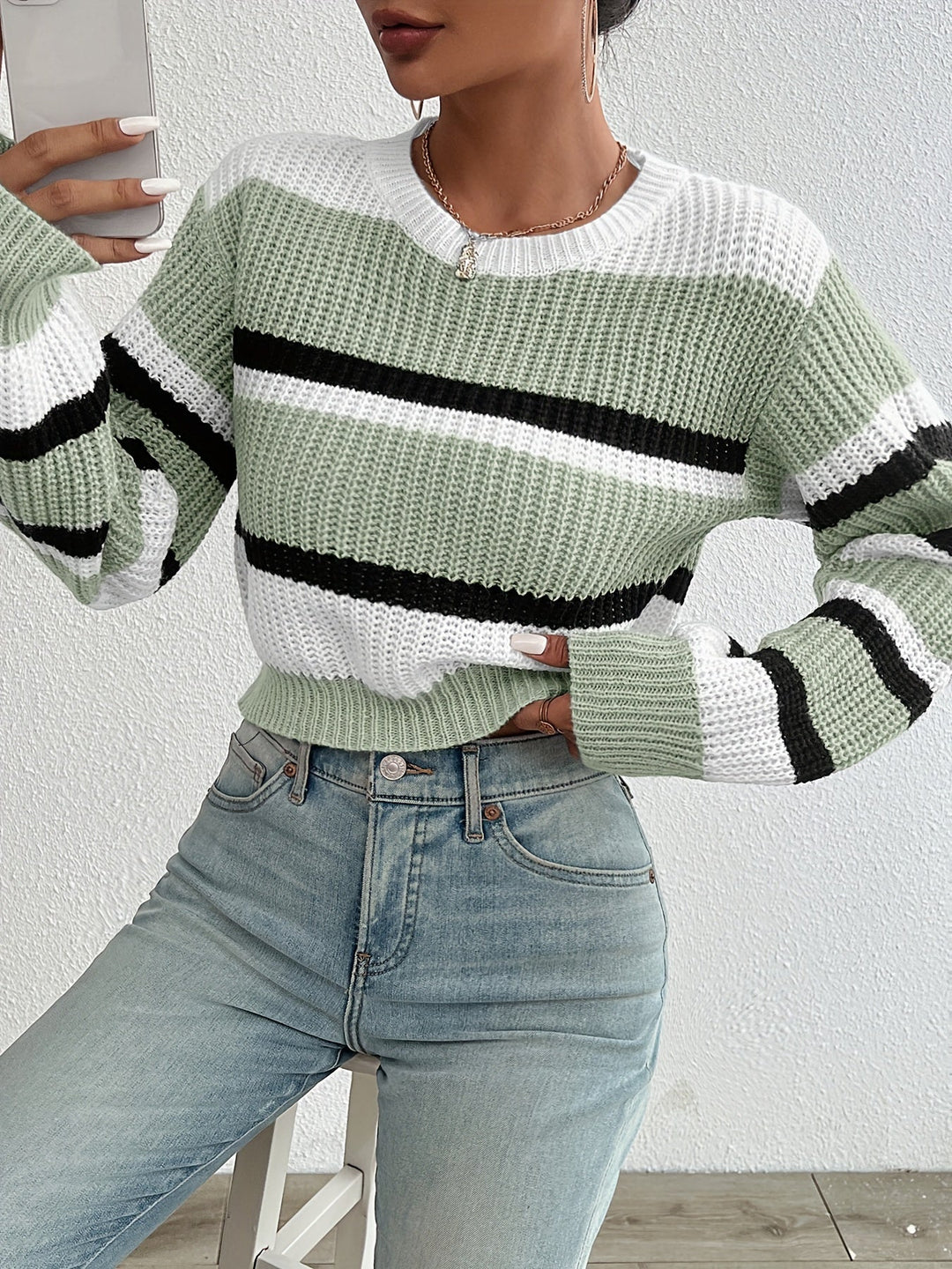 Comfortable and Stylish Knitted Jumper - Sienna-Blue-S-State of Style
