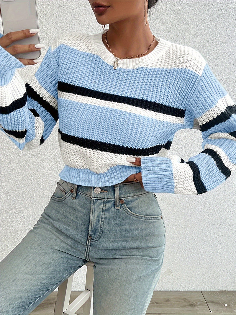 Comfortable and Stylish Knitted Jumper - Sienna-Blue-S-State of Style