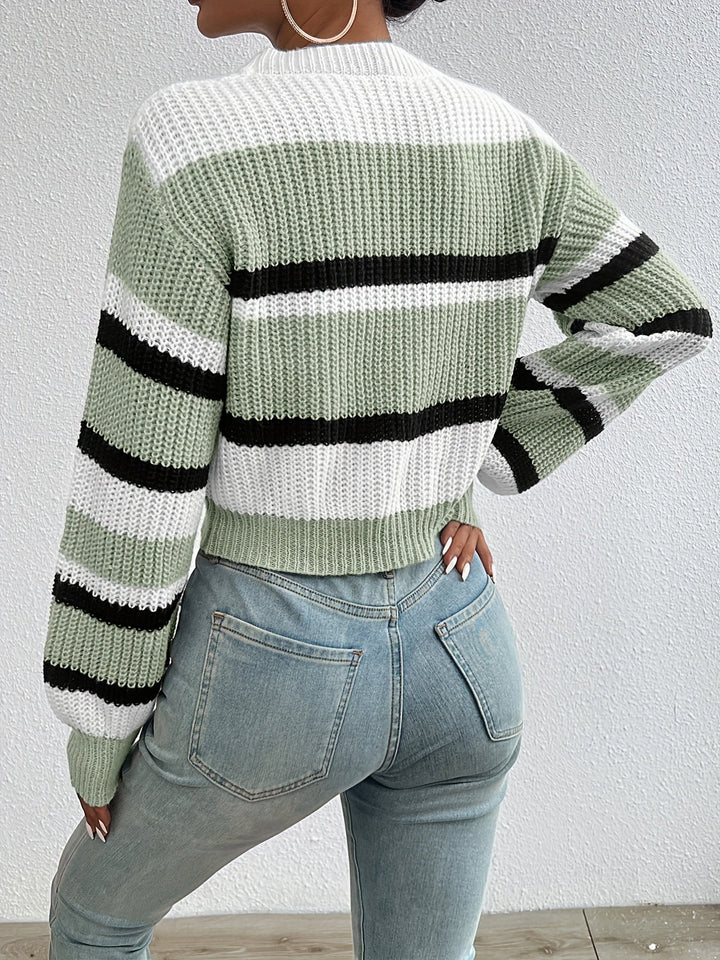 Comfortable and Stylish Knitted Sweater - Sienna-Blue-S-State of Style