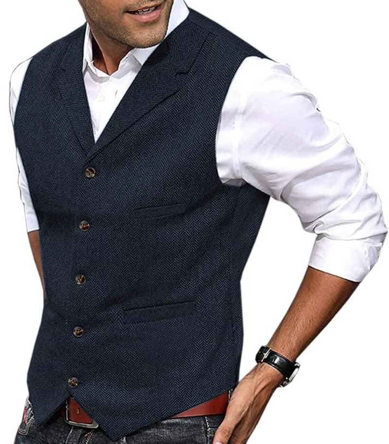 Comfortable and Stylish Men's Waistcoat – Lars-Dark Blue-S-State of Style