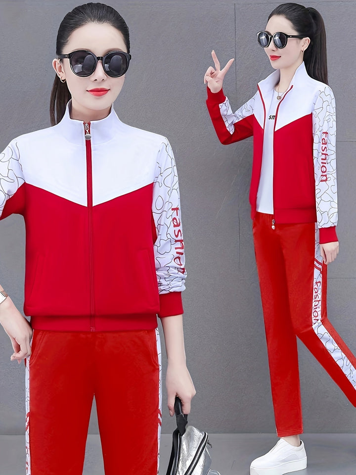 Comfortable and Stylish Tracksuit for Women - Sabine-Red - Red-M-State of Style