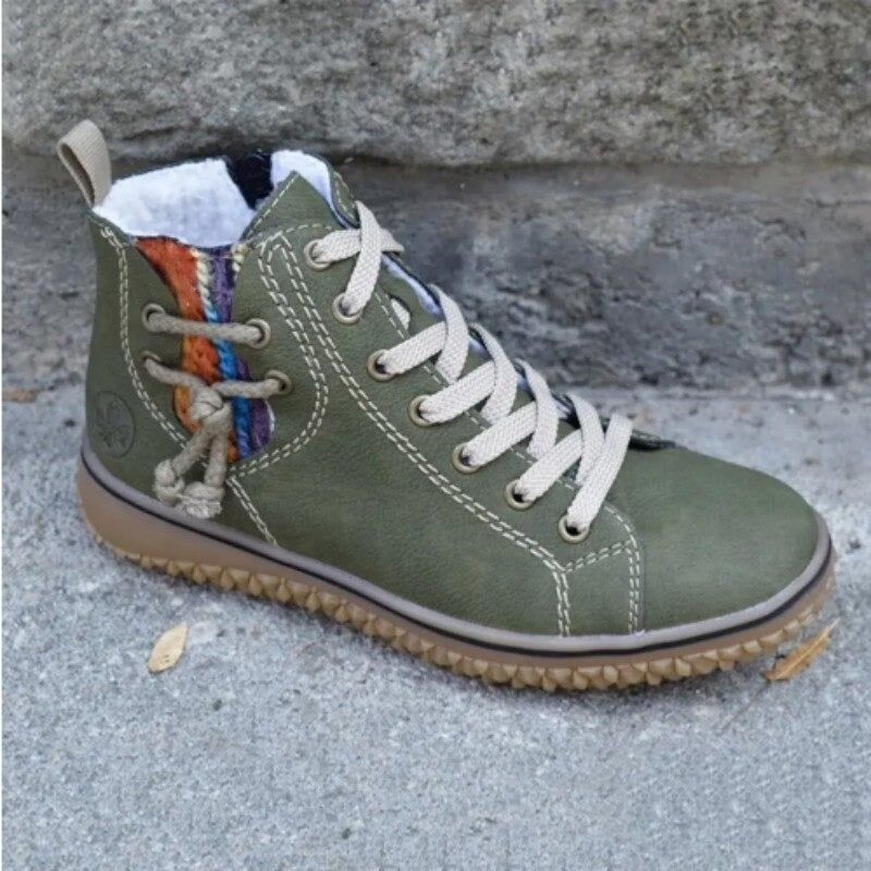 Comfortable Ankle Boots with Support and Style - Luna-Eucalyptus Green-4-State of Style