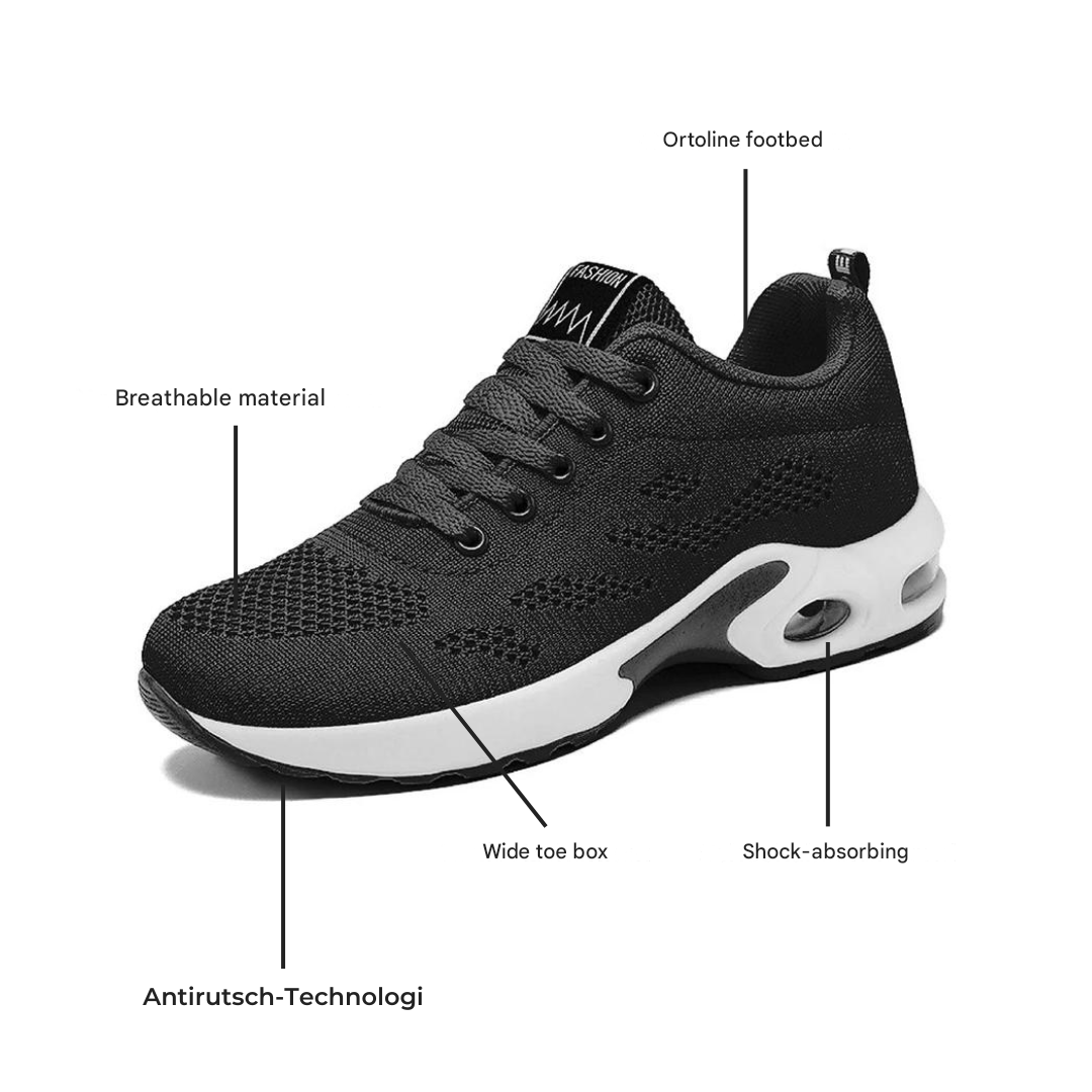 Comfortable & Breathable Orthopedic Women's Sneakers – Marlene-Black-3-State of Style