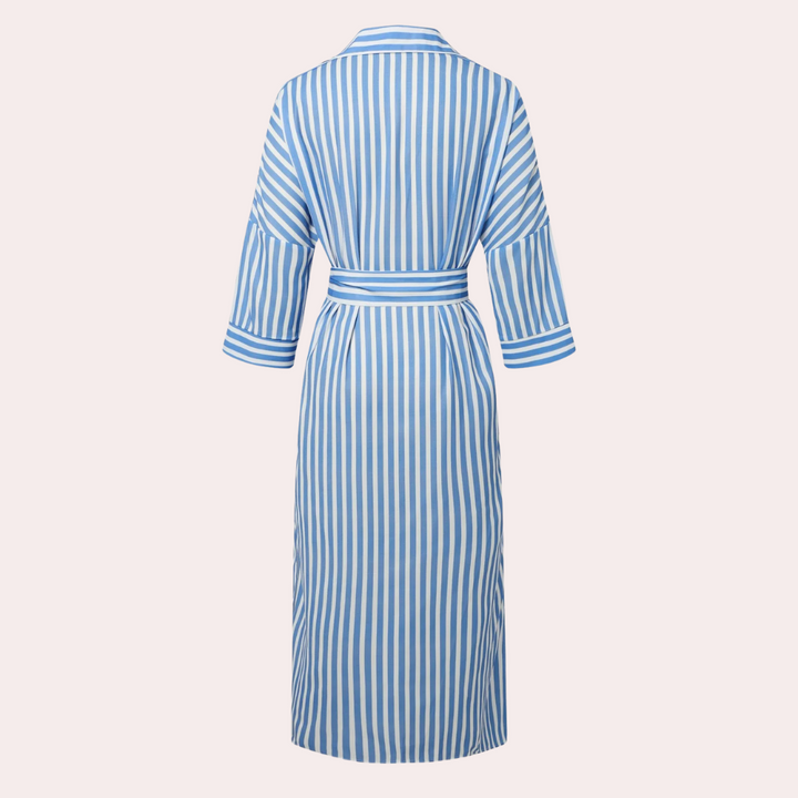 Comfortable Button-Down Dress - Noa-Blue-2XS-State of Style