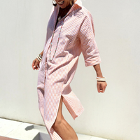 Comfortable Button-Down Dress - Noa-Pink-2XS-State of Style