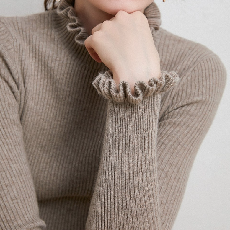 Comfortable Cashmere Women's Turtleneck Sweater - Aurélie-Brown-S-State of Style