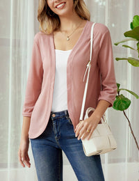 Comfortable Casual Knit Cardigan-Pink-S-State of Style