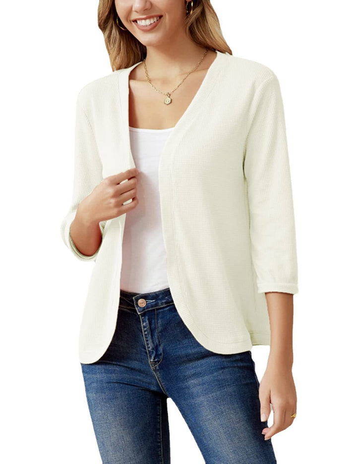 Comfortable Casual Knit Cardigan-White-S-State of Style