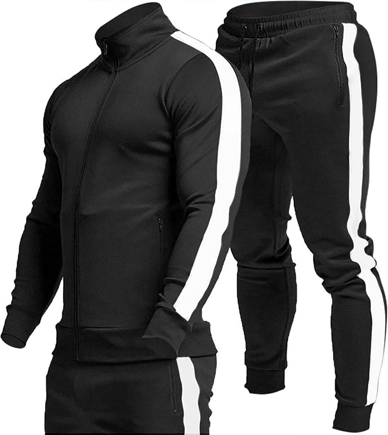Comfortable Casual Men's Tracksuit - Logan-Black/White-S-State of Style