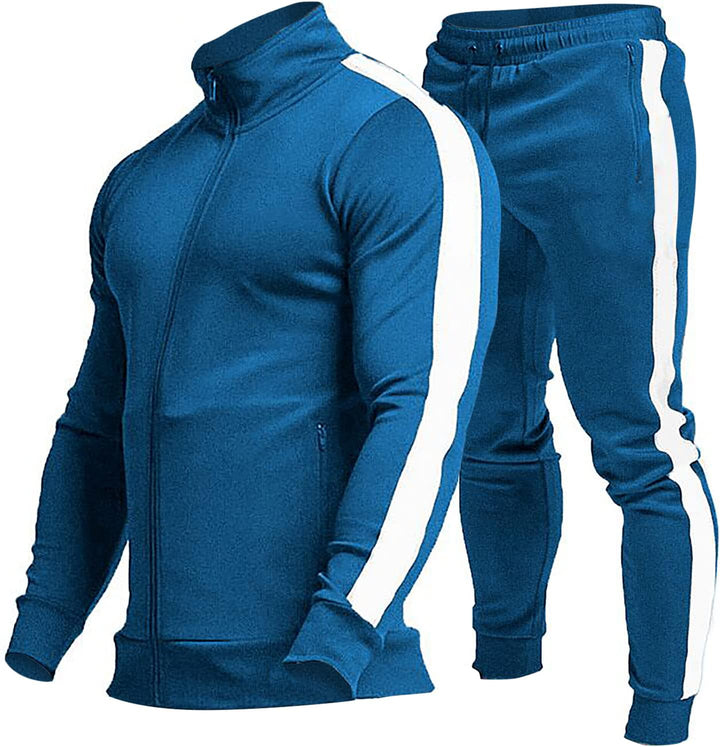 Comfortable Casual Men's Tracksuit - Logan-Blue/White-S-State of Style