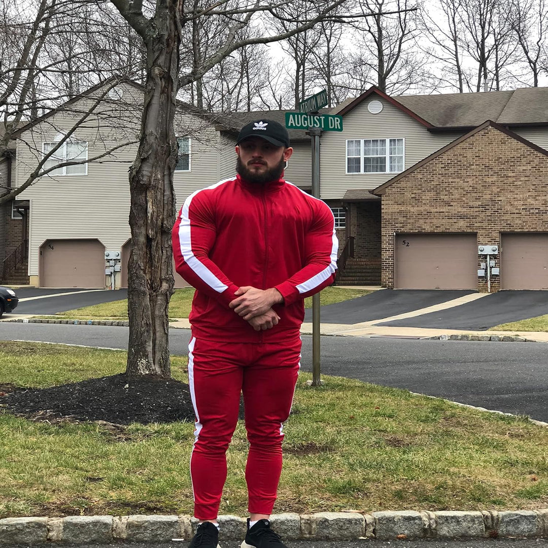 Comfortable Casual Men's Tracksuit - Logan-Green/White-S-State of Style