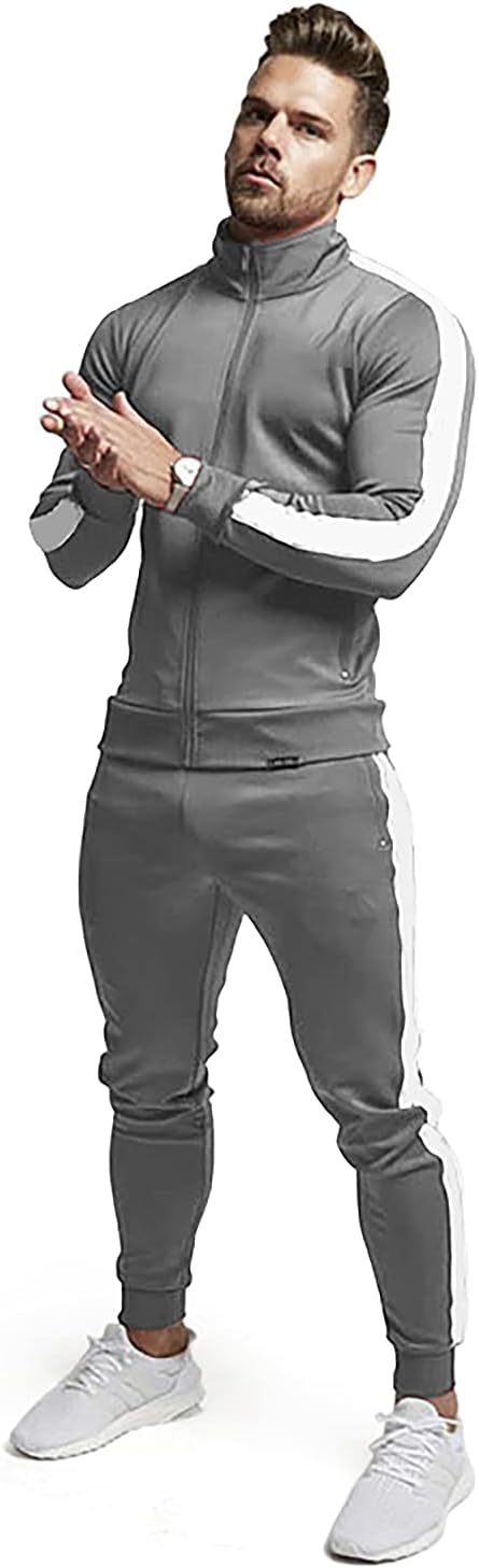 Comfortable Casual Men's Tracksuit - Logan-Green/White-S-State of Style