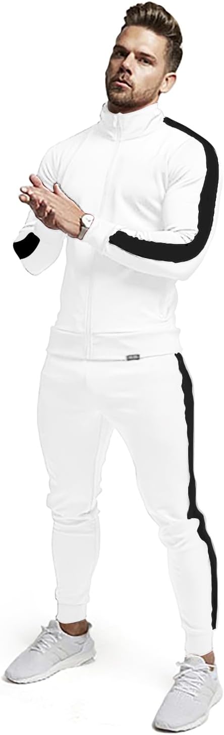 Comfortable Casual Men's Tracksuit - Logan-Green/White-S-State of Style