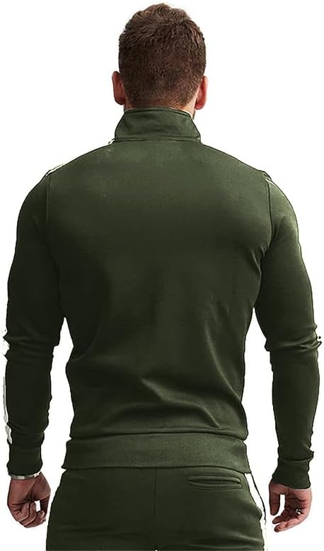 Comfortable Casual Men's Tracksuit - Logan-Green/White-S-State of Style