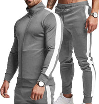 Comfortable Casual Men's Tracksuit - Logan-Grey/White-S-State of Style