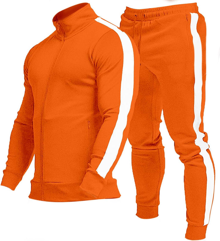 Comfortable Casual Men's Tracksuit - Logan-Orange/White-S-State of Style