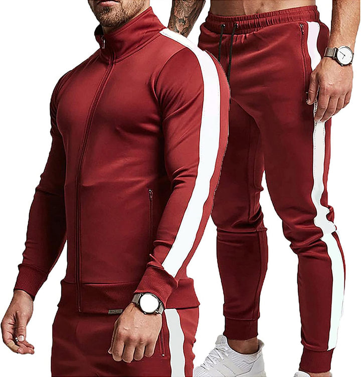 Comfortable Casual Men's Tracksuit - Logan-Red/White-S-State of Style