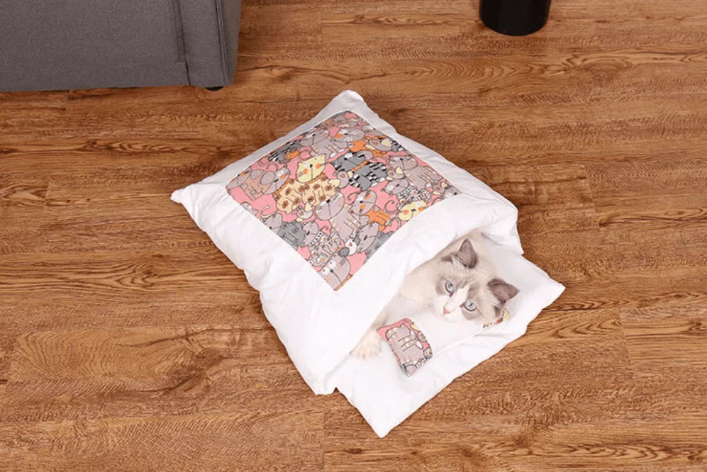 Comfortable Cat Sleeping Bag - SnugKitty-Blue Cat-S-State of Style