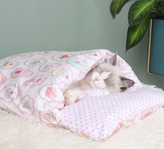 Comfortable Cat Sleeping Bag - SnugKitty-Pink-S-State of Style