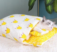 Comfortable Cat Sleeping Bag - SnugKitty-Yellow-S-State of Style