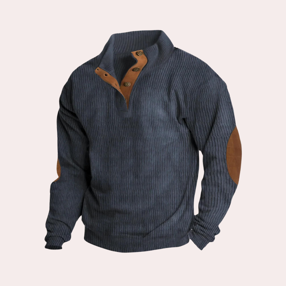 Comfortable Corduroy Sweater for Men - Milan-Blue-S-State of Style