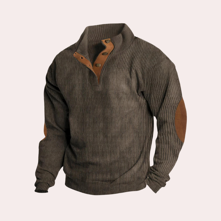 Comfortable Corduroy Sweater for Men - Milan-Brown-S-State of Style