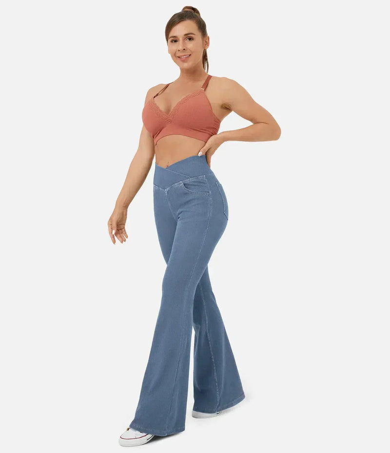 Comfortable Curvy High Waist Jeans - Aria-Light blue-XS-State of Style