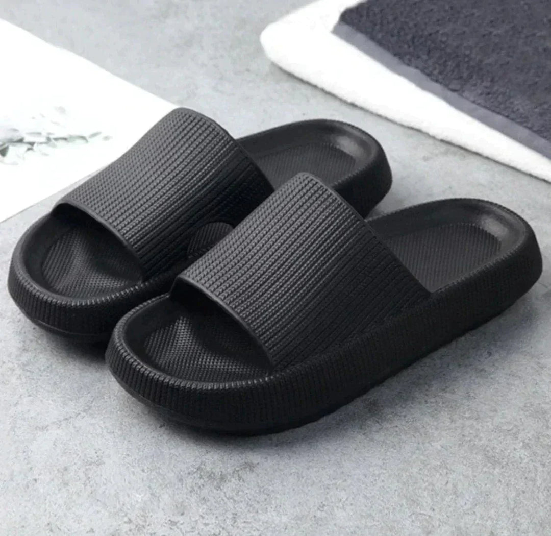Comfortable Cushioned Slippers - Nora-Black-4/4.5-State of Style