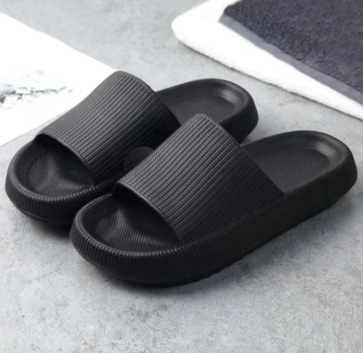 Comfortable Cushioned Slippers - Nora-Black-4/4.5-State of Style
