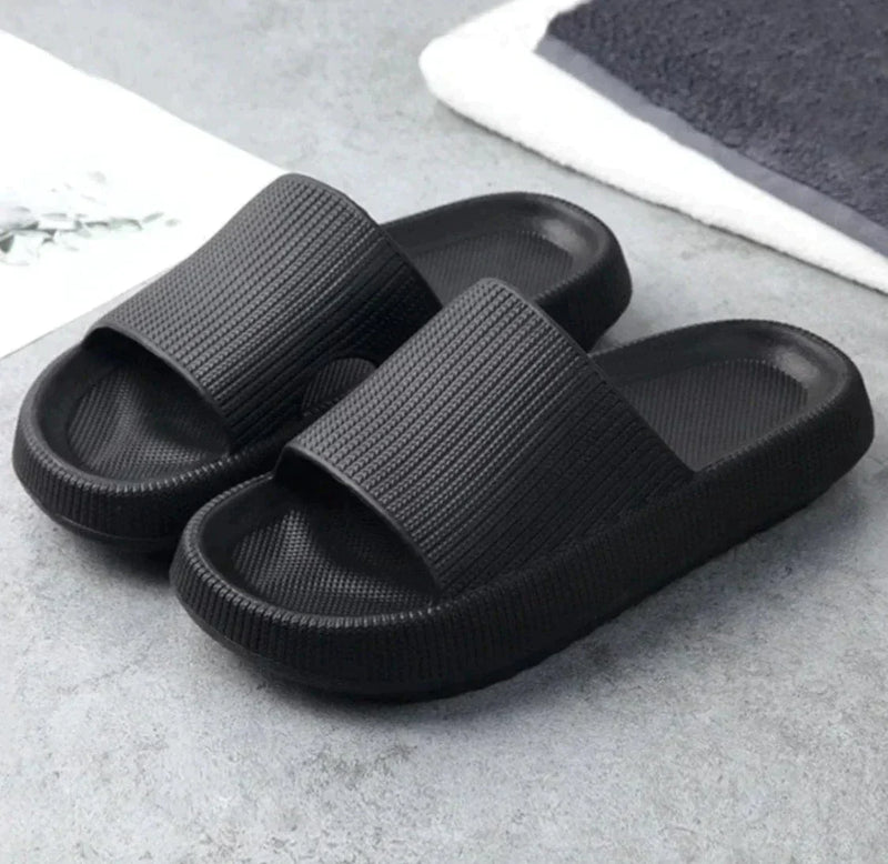 Comfortable Cushioned Slippers - Nora-Black-4/4.5-State of Style