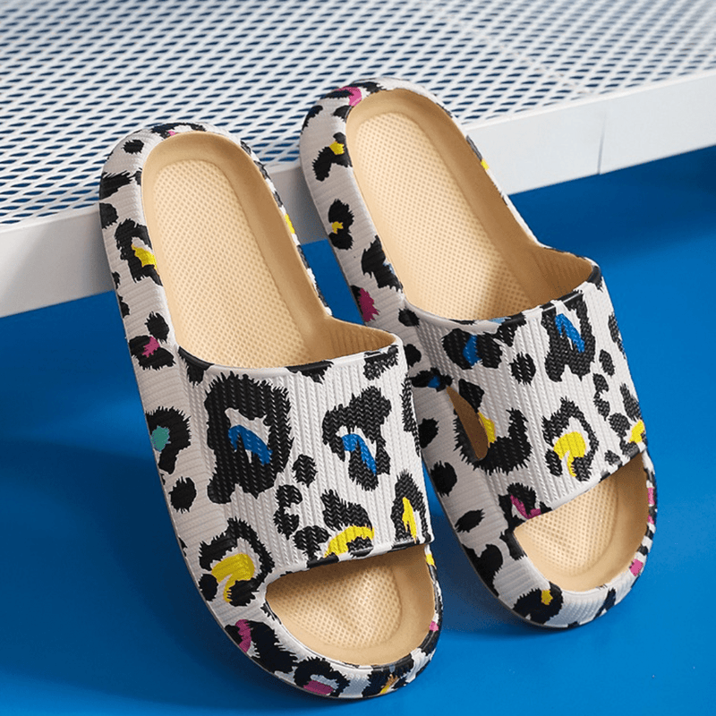 Comfortable Cushioned Slippers - Nora-Leopard-4/4.5-State of Style