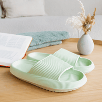 Comfortable Cushioned Slippers - Nora-Mint green-4/4.5-State of Style