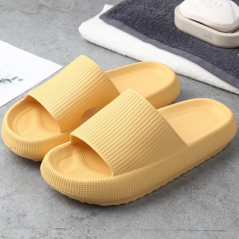 Comfortable Cushioned Slippers - Nora-Yellow-4/4.5-State of Style