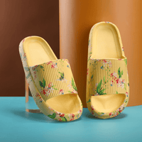 Comfortable Cushioned Slippers - Nora-Yellow Roses-4/4.5-State of Style
